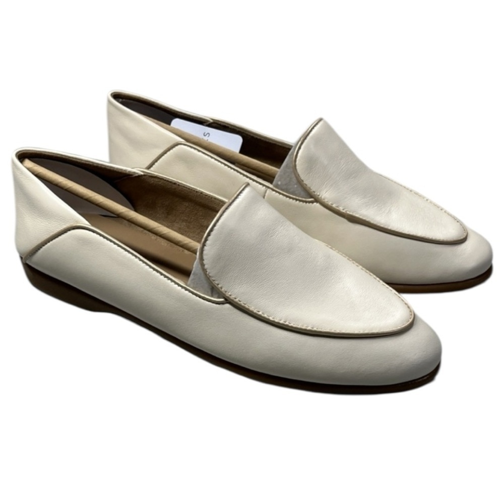 Aerosoles Bay Pipe Trim Cream Leather Loafers Women’s Flats Size 9M NWB - Picture 2 of 9